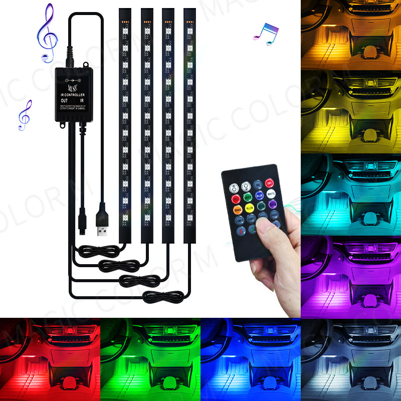 Rgb Hub Sync - 48/72 Led Car Foot Ambient Light