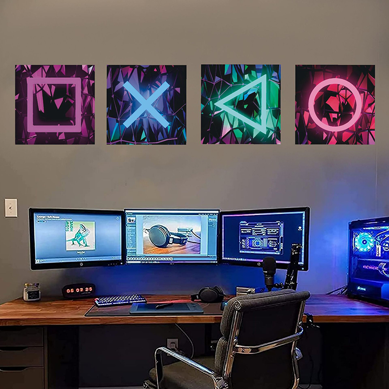 Gaming Accessories Wallpaper - 4PCS Kids Gaming Room Game Wall