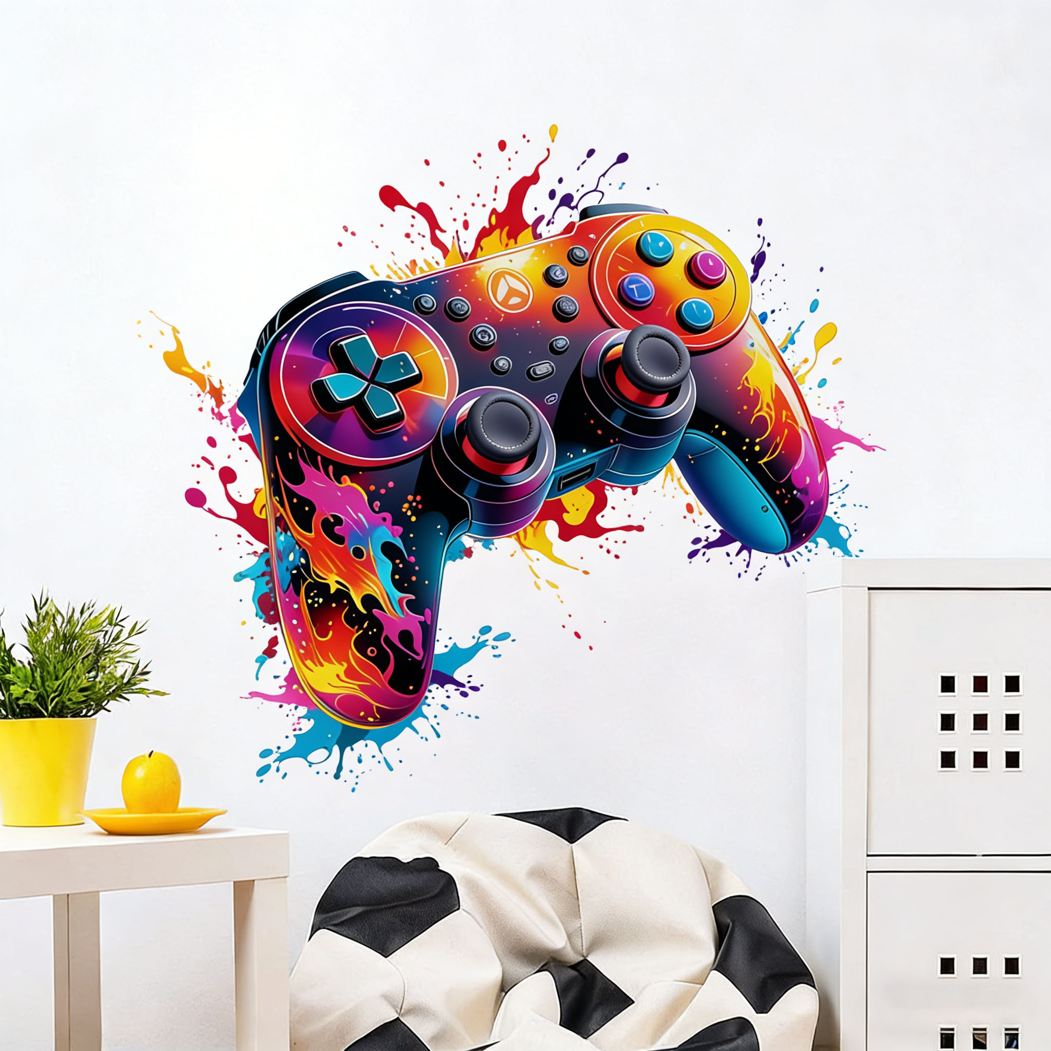 Red Flame Game Controller Wall - Gaming Accessories Wallpaper review and price