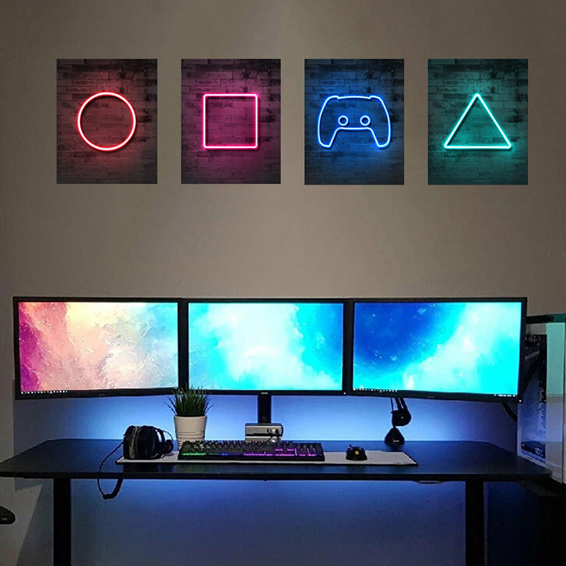 4PCS Kids Gaming Room Game Wal - Gaming Accessories Wallpaper review and price
