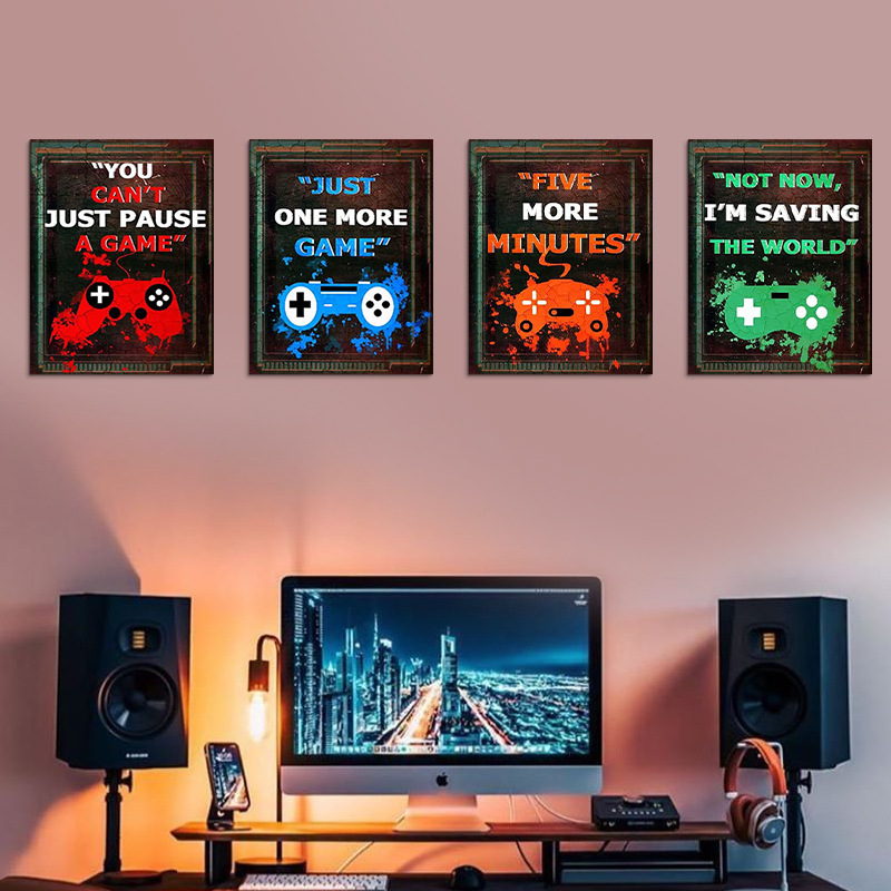 4PCS Kids Gaming Room Game Wal - Gaming Accessories Wallpaper review and price