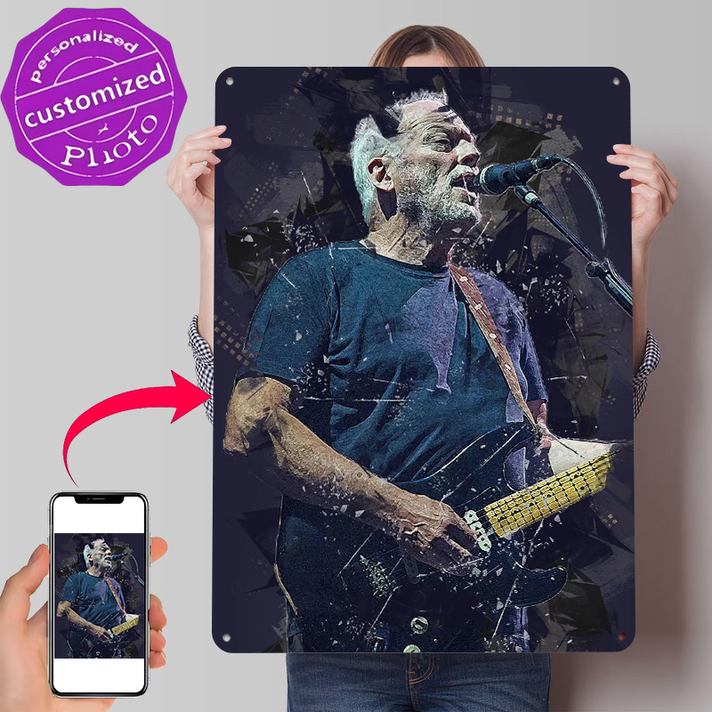 David Gilmour Metal Poster Cus - Gaming Accessories Men review and price