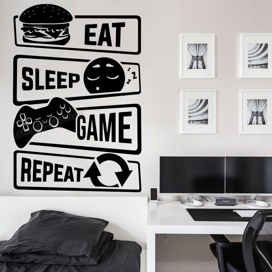 Eat Sleep Game Repeat Gamer Wa - Gaming Accessories Wallpaper review and price