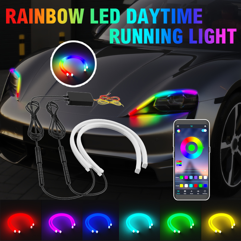 2PCS  30/45/60cm DRL Car LED D - Rgb Hub Sync review and price