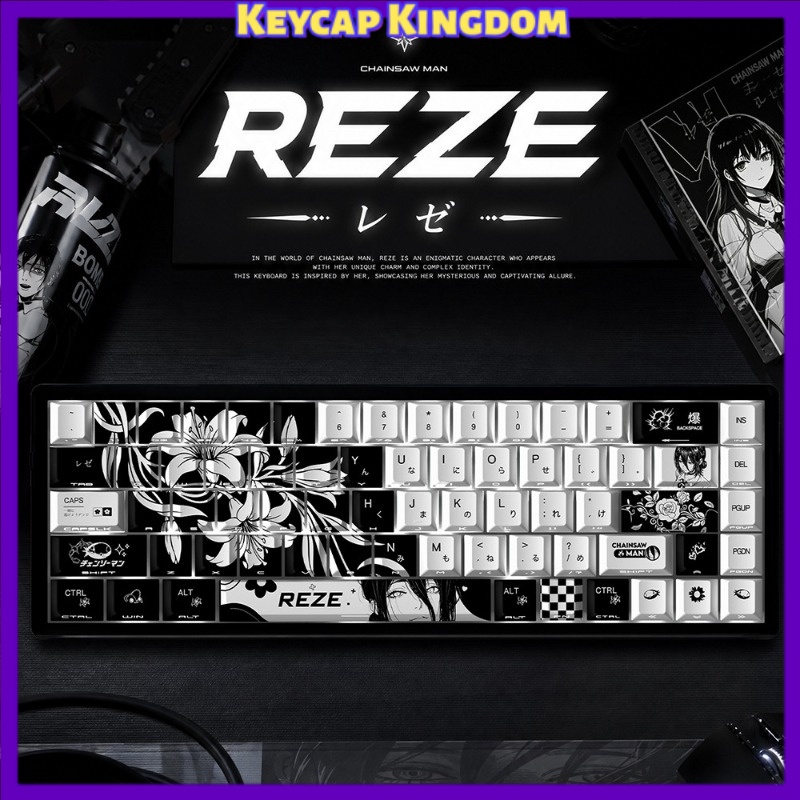 NEW Reze 5.0 Anime Keycaps Cha - Gaming Accessories Men review and price